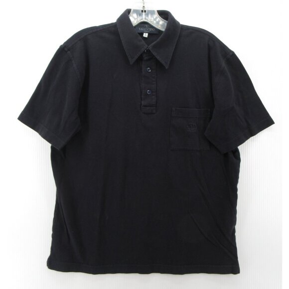 VINTAGE Valentino Polo Shirt Large Pullover 90s Pocket Logo Collared - Picture 1 of 11
